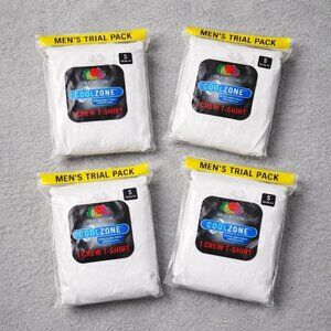 Lot of 4 Fruit Of The Loom Undershirts Men's Small 34-36 White Blank Crew Cotton